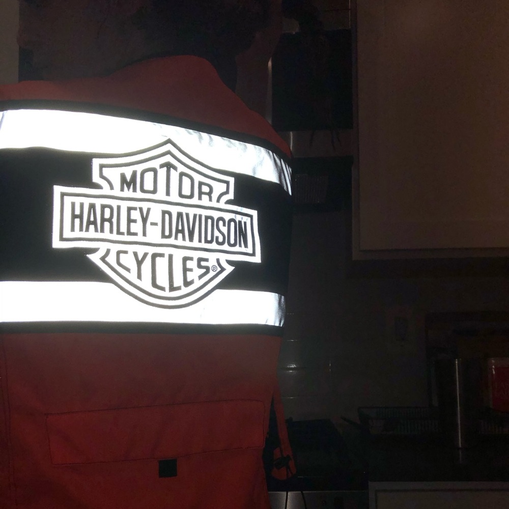 Harley Davidson reflect/neon orange vest 🤘🏼🤘🏼